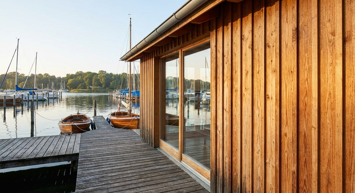 Holzpaneele für Bootshäuser und Marinas
