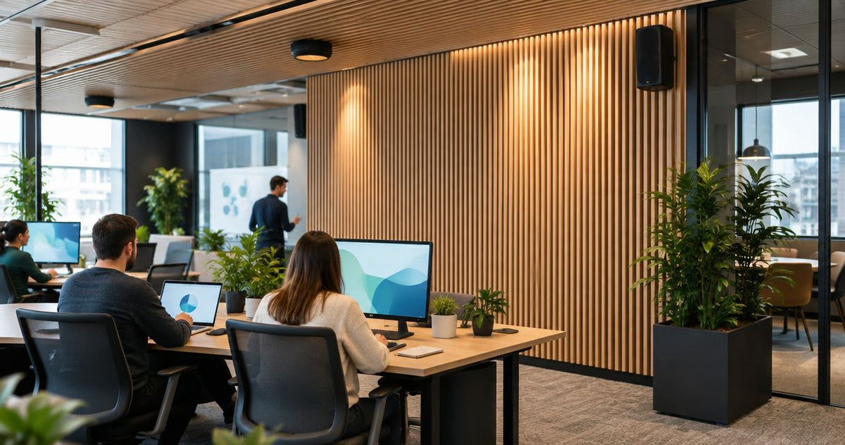 Akustikpaneele mit Beschallungsanlagen im Büro kombinieren