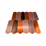 Selbstklebende Mosaikfliesen Metall | Picket Braun | 28,2×27,3 cm | Küche, Bad & WC