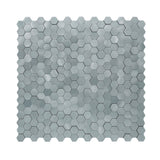 Selbstklebende Mosaikfliesen Metall | Mini Hexagon 3D Grau | 29,8×30,7 cm | Küche, Bad & WC