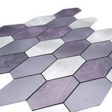 Selbstklebende Mosaikfliesen Metall | Picket Lila | 30×30 cm | Küche, Bad & WC