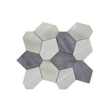 Selbstklebende Mosaikfliesen Metall | Polygon Grau | 30×26,2 cm | Küche, Bad & WC