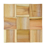 Holz Wandverkleidung Timeless Teak Mosaik-Look 3D | 30×30 cm