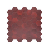 Selbstklebende Mosaikfliesen Metall | Hexagon Bordeaux | 28,8×29,2 cm | Küche, Bad & WC
