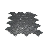 Selbstklebende Mosaikfliesen Metall | Fächer Schwarz | 26,8×28,1 cm | Küche, Bad & WC