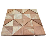 Holz Wandverkleidung Merbau Mosaik-Look 3D | 30×30 cm