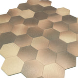 Selbstklebende Mosaikfliesen Metall | Hexagon Gold | 28,8×29,2 cm | Küche, Bad & WC