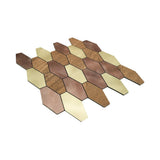 Selbstklebende Mosaikfliesen Metall | Picket Braun | 30×30 cm | Küche, Bad & WC