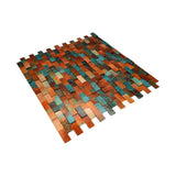 Selbstklebende Mosaikfliesen Metall | Riemchen 3D Patina Kupfer | 30×29,8 cm | Küche, Bad & WC