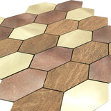 Selbstklebende Mosaikfliesen Metall | Picket Champagner | 30×30 cm | Küche, Bad & WC