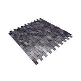 Selbstklebende Mosaikfliesen Metall | Riemchen 3D Anthrazit | 30×29,8 cm | Küche, Bad & WC