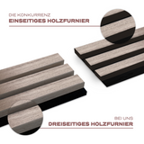 Akustikpaneele Walnuss Rustikal | 240 cm x 60 cm | Dreiseitig Echtholzfurnier