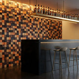 Holz Wandverkleidung Bold Pine Mosaik-Look 3D | 30×30 cm