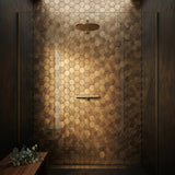 Selbstklebende Mosaikfliesen Metall | Hexagon Gold | 28,8×29,2 cm | Küche, Bad & WC