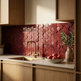 Selbstklebende Mosaikfliesen Metall | Hexagon Bordeaux | 28,8×29,2 cm | Küche, Bad & WC