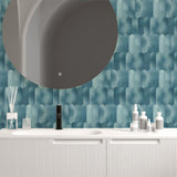 Selbstklebende Mosaikfliesen Metall | Bogen Blau | 28,8×29,8 cm | Küche, Bad & WC
