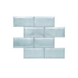Selbstklebende Mosaikfliesen Metall | Metro 3D Blau | 30,5×30,5 cm | Küche, Bad & WC
