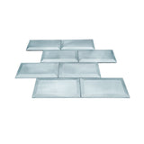 Selbstklebende Mosaikfliesen Metall | Metro 3D Blau | 30,5×30,5 cm | Küche, Bad & WC