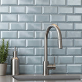 Selbstklebende Mosaikfliesen Metall | Metro 3D Blau | 30,5×30,5 cm | Küche, Bad & WC