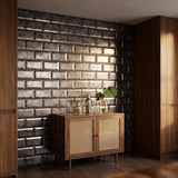 Selbstklebende Mosaikfliesen Metall | Metro 3D Grau | 30,5×30,5 cm | Küche, Bad & WC