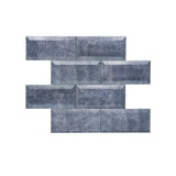Selbstklebende Mosaikfliesen Metall | Metro 3D Grau | 30,5×30,5 cm | Küche, Bad & WC
