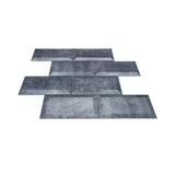 Selbstklebende Mosaikfliesen Metall | Metro 3D Grau | 30,5×30,5 cm | Küche, Bad & WC