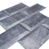 Selbstklebende Mosaikpaneele | Metro 3D Grau | 30,5×30,5 cm | Metall