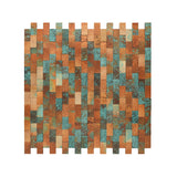 Selbstklebende Mosaikfliesen Metall | Riemchen 3D Patina Kupfer | 30×29,8 cm | Küche, Bad & WC