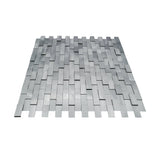 Selbstklebende Mosaikpaneele | Riemchen 3D Silber | 30×29,8 cm | Metall