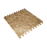 Selbstklebende Mosaikfliesen Metall | Riemchen 3D Gold | 30×29,8 cm | Küche, Bad & WC