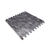 Selbstklebende Mosaikfliesen Metall | Riemchen 3D Anthrazit | 30×29,8 cm | Küche, Bad & WC