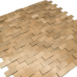 Selbstklebende Mosaikfliesen Metall | Riemchen 3D Gold | 30×29,8 cm | Küche, Bad & WC