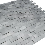 Selbstklebende Mosaikpaneele | Riemchen 3D Silber | 30×29,8 cm | Metall