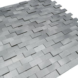 Selbstklebende Mosaikfliesen Metall | Riemchen 3D Silber | 30×29,8 cm | Küche, Bad & WC