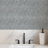 Selbstklebende Mosaikfliesen Metall | Riemchen 3D Silber | 30×29,8 cm | Küche, Bad & WC