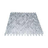 Selbstklebende Mosaikfliesen Metall | Picket 3D Silber | 31×30 cm | Küche, Bad & WC