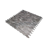 Selbstklebende Mosaikfliesen Metall | Picket 3D Grau | 31×30 cm | Küche, Bad & WC