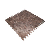 Selbstklebende Mosaikfliesen Metall | Picket 3D Dunkelkupfer | 31×30 cm | Küche, Bad & WC