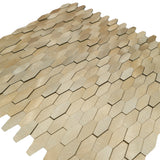 Selbstklebende Mosaikfliesen Metall | Picket 3D Gold | 31×30 cm | Küche, Bad & WC