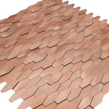 Selbstklebende Mosaikfliesen Metall | Picket 3D Lachs | 31×30 cm | Küche, Bad & WC