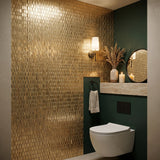 Selbstklebende Mosaikfliesen Metall | Picket 3D Gold | 31×30 cm | Küche, Bad & WC