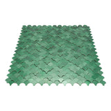 Selbstklebende Mosaikfliesen Metall | Fischschuppe 3D Dunkelgrün | 28,8×29,8 cm | Küche, Bad & WC