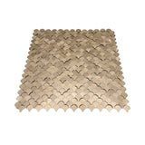 Selbstklebende Mosaikfliesen Metall | Fischschuppe 3D Gold | 28,8×29,8 cm | Küche, Bad & WC