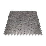 Selbstklebende Mosaikfliesen Metall | Fischschuppe 3D Anthrazit | 28,8×29,8 cm | Küche, Bad & WC