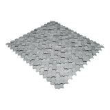 Selbstklebende Mosaikfliesen Metall | Fischschuppe 3D Silber | 28,8×29,8 cm | Küche, Bad & WC