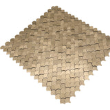 Selbstklebende Mosaikpaneele | Fischschuppe 3D Gold | 28,8×29,8 cm | Metall