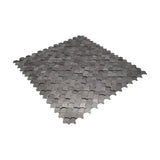 Selbstklebende Mosaikpaneele | Fischschuppe 3D Anthrazit | 28,8×29,8 cm | Metall