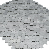 Selbstklebende Mosaikfliesen Metall | Fischschuppe 3D Silber | 28,8×29,8 cm | Küche, Bad & WC