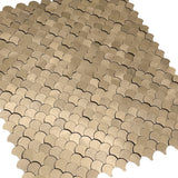 Selbstklebende Mosaikfliesen Metall | Fischschuppe 3D Gold | 28,8×29,8 cm | Küche, Bad & WC