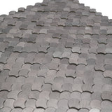 Selbstklebende Mosaikfliesen Metall | Fischschuppe 3D Anthrazit | 28,8×29,8 cm | Küche, Bad & WC